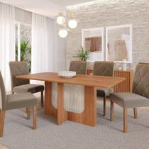 Sala de Jantar Louise 180cm sem Vidro com 06 Cadeiras Fernanda Sala de Jantar Louise 180cm sem Vidro com 06 Cadeiras Fernanda