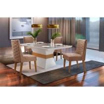 Sala De Jantar Lucy 120 Tampo Vidro 4 Cadeiras Sala De Jantar Lucy 120 Tampo Vidro 4 Cadeiras