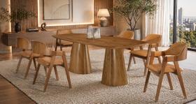 Sala de Jantar maciça 6 cadeiras 2,20m - Valência -Imperial