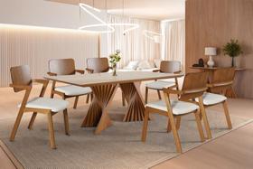 Sala de Jantar Madeira 6 Cad 1,8x0,9m - Diamante - Harmonia