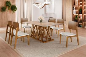 Sala de Jantar Madeira 6 Cadeiras 2,0x1,0m Quartzo Harmonia