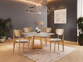 Sala de Jantar Madeira Maciça 4 Cadeiras - Plenna - Harmonia