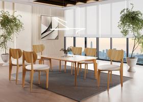 Sala de Jantar Madeira Maciça 6 Cad 1,6x1m Hibisco Harmonia