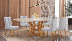 Sala de jantar madeira maciça 6 cadeiras 1,60x0,80 Florença - Sala Nobre