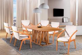 Sala de Jantar Madeira Maciça 6 Cadeiras Granada Harmonia