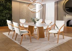 Sala de Jantar Madeira Maciça 6 Cadeiras - Orquídea Harmonia