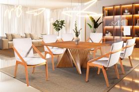 Sala de Jantar Madeira Maciça 6 Cadeiras Topázio Harmonia