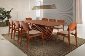 Sala de Jantar Madeira Maciça 8 Cadeiras 2,20x1,10m - Aurora-Turquia - Espresso Móveis Sala de Jantar Madeira Maciça 8 Cadeiras 2,20x1,10m - Aurora-Turquia - Espresso Móveis