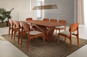 Sala de Jantar Madeira Maciça 8 Cadeiras 2,20x1,10m - Aurora-Turquia - Espresso Móveis
