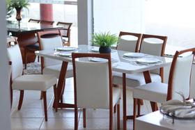 Sala de Jantar Madeira Maciça com 6 Cadeiras 2,20x1,10m - Lívia - Espresso Móveis