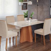 Sala de Jantar Maitê 130 Cm com 4 Cadeiras Clarice Wood