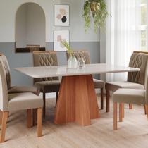 Sala de Jantar Maitê 160 Cm com 6 Cadeiras Juliana Wood Sala de Jantar Maitê 160 Cm com 6 Cadeiras Juliana Wood
