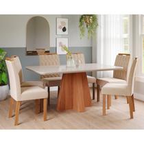 Sala de Jantar Maite 160cm com 6 Cadeiras Paola Sala de Jantar Maite 160cm com 6 Cadeiras Paola