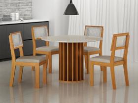 Sala de jantar MDF redonda 4 lugares Florença - Arbo Design Sala de jantar MDF redonda 4 lugares Florença - Arbo Design