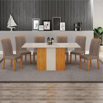 Sala de Jantar Mesa 160cm 6 Cadeiras Doha Sala de Jantar Mesa 160cm 6 Cadeiras Doha