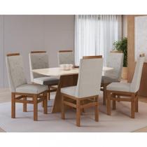 Sala de Jantar Mesa 160cm e 6 Cadeiras Joli 147/26 Móveis Zamarchi Sala de Jantar Mesa 160cm e 6 Cadeiras Joli 147/26 Móveis Zamarchi