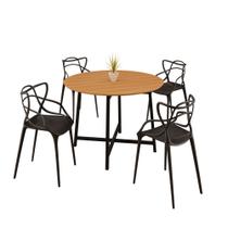 Sala De Jantar Mesa 90cm 4 Cadeiras Allegra Estilo Moderno Sala De Jantar Mesa 90cm 4 Cadeiras Allegra Estilo Moderno