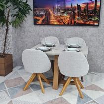 Sala de Jantar Mesa Bennet 1,15m com 4 Cadeiras Dilly Giratórias