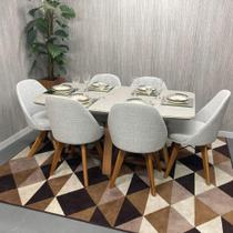 Sala de Jantar Mesa Bennet 1,60m Com 6 Cadeiras Dilly Fixas - D'Confort Design