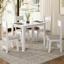 Sala de Jantar Mesa com 4 Cadeiras Assento Delta