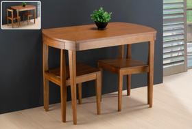 Sala de Jantar Mesa Compacta 1,00 x 70 - (02 Cadeiras) - Móveis de Gramado