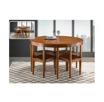 Sala de Jantar Mesa Compacta Redonda 1,35 x 1,35 - (04 Cadeiras) - Móveis de Gramado Sala de Jantar Mesa Compacta Redonda 1,35 x 1,35 - (04 Cadeiras) - Móveis de Gramado