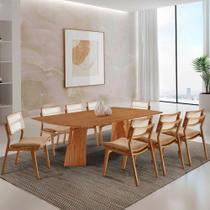 Sala De Jantar Mesa Florida Tampo Laminado Barril 8 Cadeiras Linho Palha/imbuia Nat/cinam. Imbuia Sala De Jantar Mesa Florida Tampo Laminado Barril 8 Cadeiras Linho Palha/imbuia Nat/cinam. Imbuia