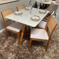 Sala de Jantar Mesa Lizzi 1,20m Com 4 Cadeiras Ecco