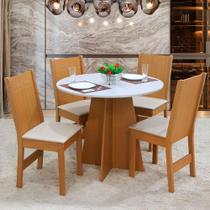 Sala de Jantar Mesa Redonda Elane com 4 Cadeiras São Carlos