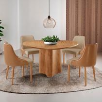 Sala de Jantar Mesa Tampo Laminado Orgânico 4 Cadeiras Helena Roma Madeira Maciça Sala de Jantar Mesa Tampo Laminado Orgânico 4 Cadeiras Helena Roma Madeira Maciça