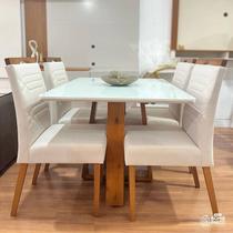 Sala de Jantar Moderna 4 Cadeiras Hera Ciber Requinte Salas