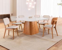 Sala de Jantar Moderna 6 Cadeiras - Minerva - Requinte Salas