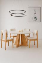 Sala de Jantar Moderna c Vidro 4 Cad 1,10m - Rubi Turim - LJ