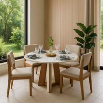 Sala de Jantar Moderna c Vidro 4 Cad 1,10m - Rubi Turim - LJ Sala de Jantar Moderna c Vidro 4 Cad 1,10m - Rubi Turim - LJ