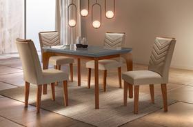 Sala de Jantar Moderna com 4 Cadeiras 1,20x0,80m - Londrina - Móveis Rufato