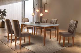 Sala de Jantar Moderna com 6 Cadeiras 1,80x0,90m - Londrina - Móveis Rufato