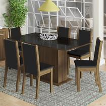 Sala de Jantar Moscou Plus Tampo de Vidro 6 Cadeiras -Madesa
