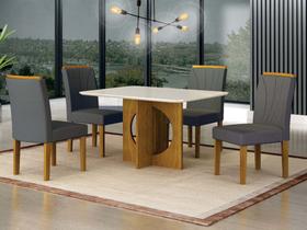 Sala De Jantar New Lorena Decor 4 cadeiras Joli Chumbo Leifer Freijo