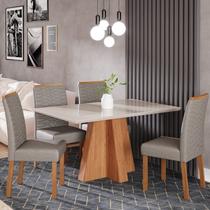 Sala de Jantar Patricia 130 Cm com 4 Cadeiras Clarice Sala de Jantar Patricia 130 Cm com 4 Cadeiras Clarice