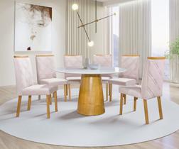 Sala de Jantar Redonda com 6 Cadeiras 1,30m - Assunção - Art Salas