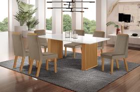 Sala de Jantar Ripada com 6 Cadeiras 1,80x0,90m - Imperatriz-Riviera - LJ Móveis