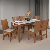 Sala de Jantar São Carlos Giovana Retangular com 6 Cadeiras Elane