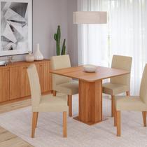 Sala de Jantar Sophia 95x95cm sem Vidro com 04 Cadeiras Maia Marrom/Cinamomo/Gengibre Sala de Jantar Sophia 95x95cm sem Vidro com 04 Cadeiras Maia Marrom/Cinamomo/Gengibre