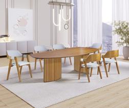 Sala de Jantar Tampo Orgânico com 6 Cadeiras 2,0x1,0m - Florença - Art Salas