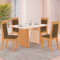 Sala de Jantar Tuboarte Mesa Manoela 120 com 4 Cadeiras Bella New Sala de Jantar Tuboarte Mesa Manoela 120 com 4 Cadeiras Bella New