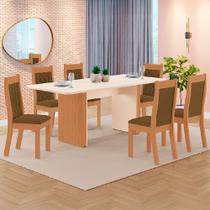 Sala de Jantar Tuboarte Mesa Manoela 160 com 6 Cadeiras Bella New