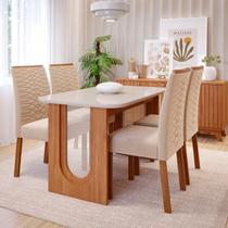 Sala de Jantar Valentina 1,30 com 4 Cadeiras Clarice