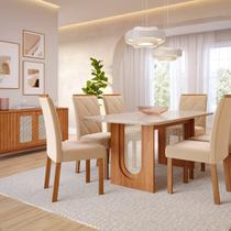 Sala de Jantar Valentina 180cm com 6 Cadeiras Fernanda Wood Sala de Jantar Valentina 180cm com 6 Cadeiras Fernanda Wood