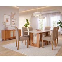 Sala de Jantar Valentina 180cm com 6 Cadeiras Juliana Wood Sala de Jantar Valentina 180cm com 6 Cadeiras Juliana Wood