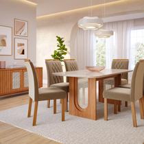 Sala de Jantar Valentina 180cm com 6 Cadeiras Juliana Wood Sala de Jantar Valentina 180cm com 6 Cadeiras Juliana Wood